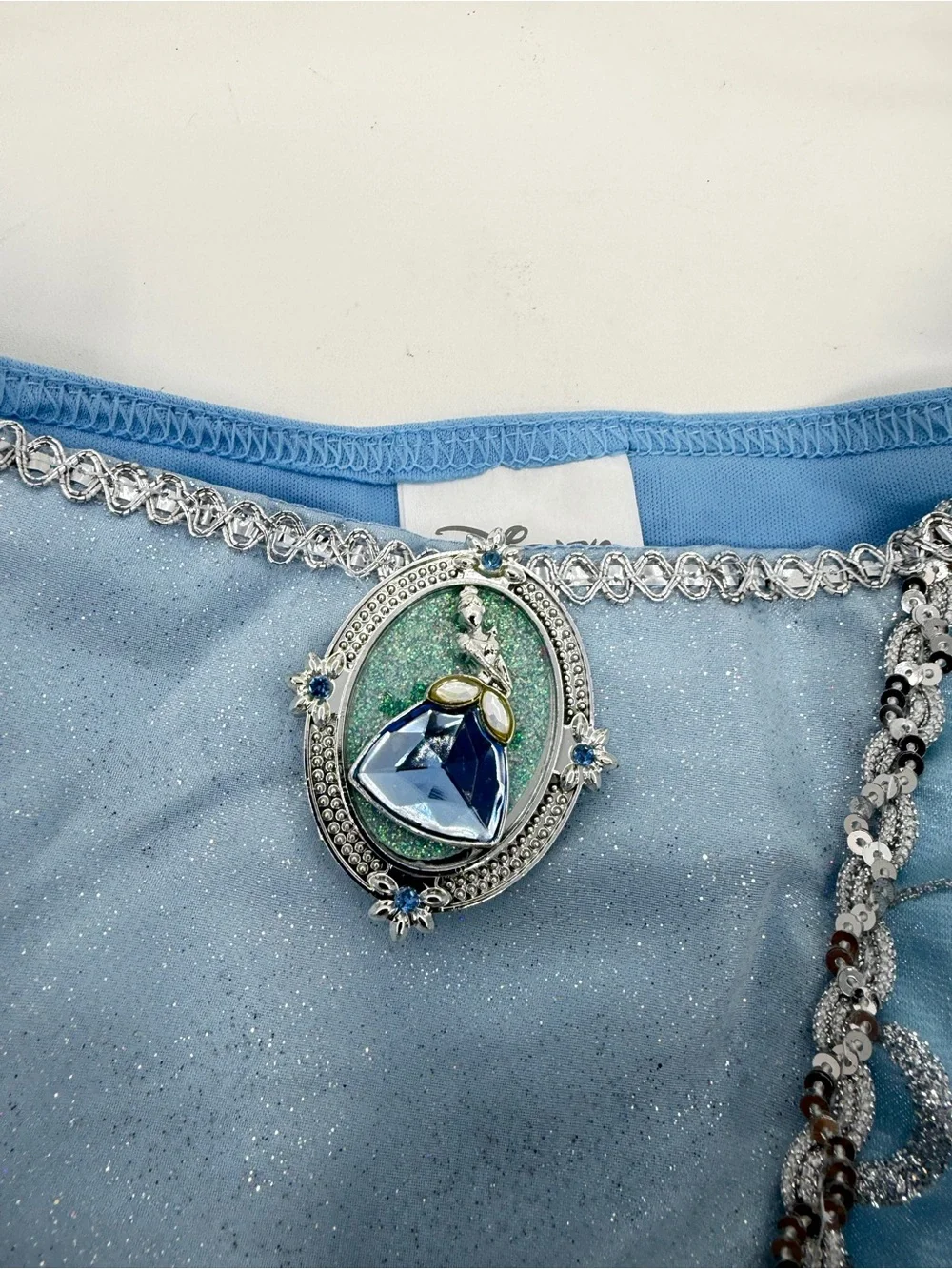 Disney Store Cinderella Princess Deluxe Dress Gown Costume Large 10 Tiara Boa